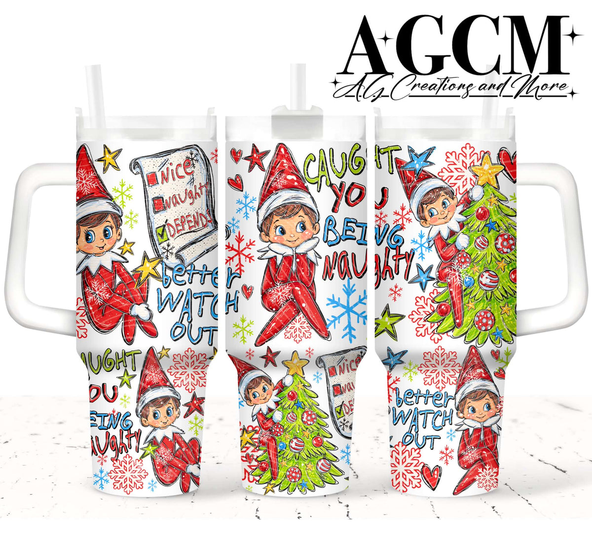 Naughty Elf 40oz Tumbler Digital