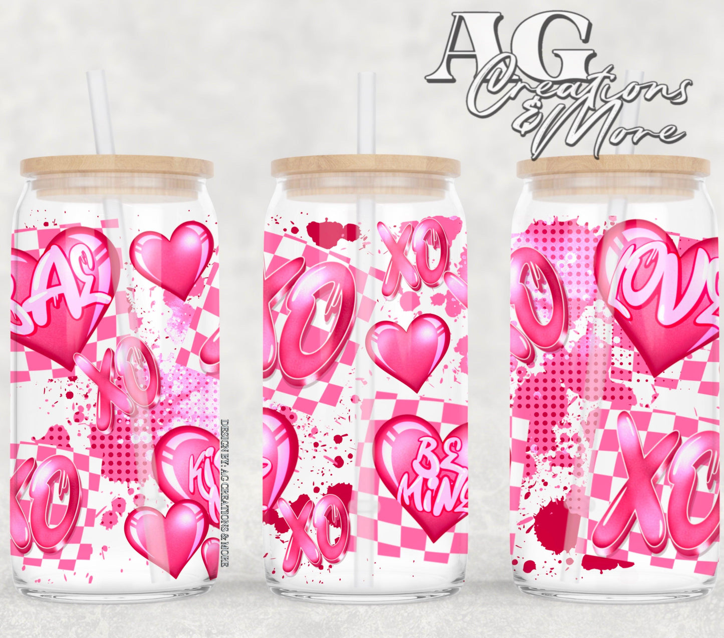 Xoxo 16oz Glass Digital