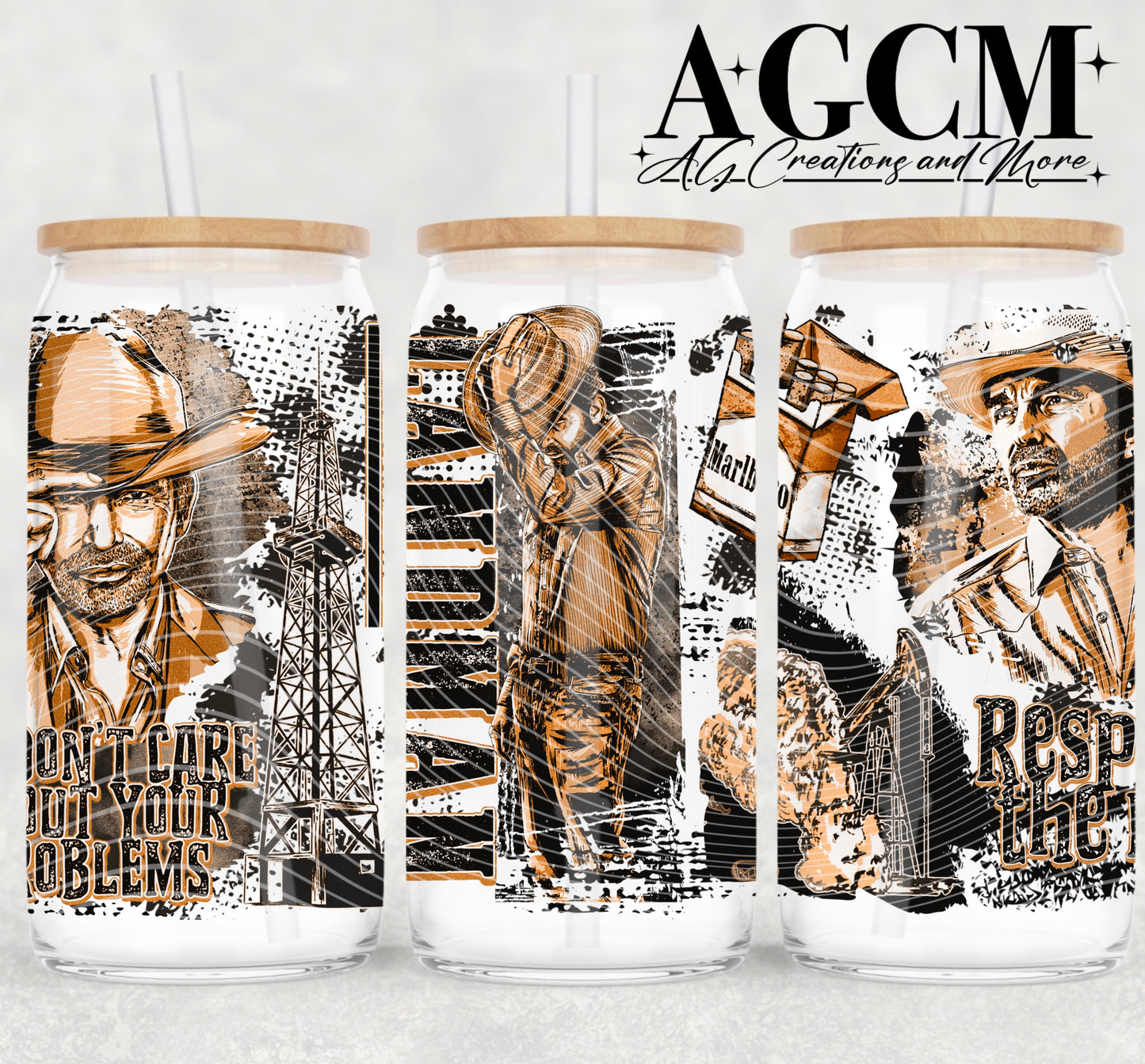 Oil Rig Land 16oz libby wrap PNG