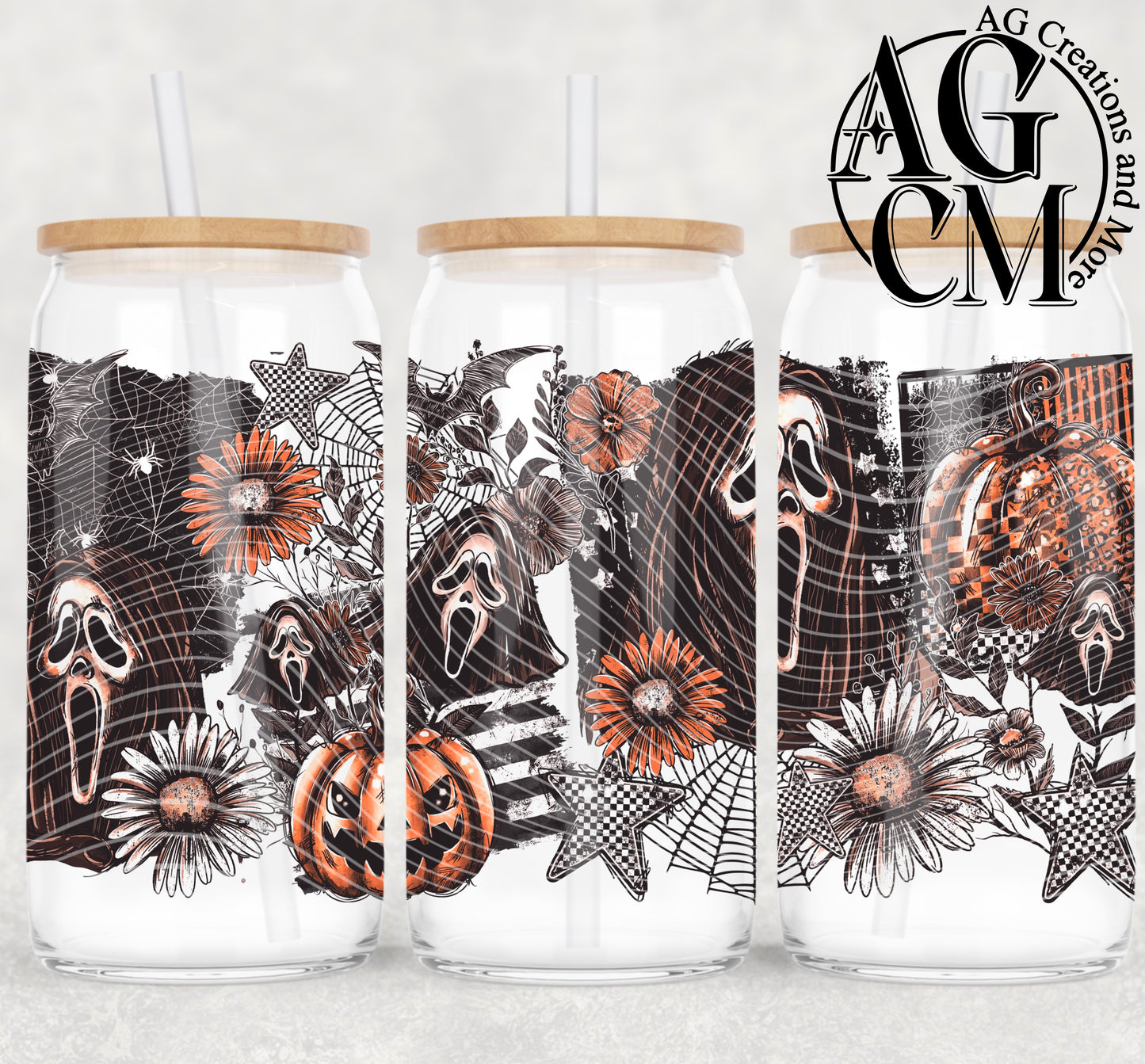 Ghost Fce 16oz libby wrap PNG