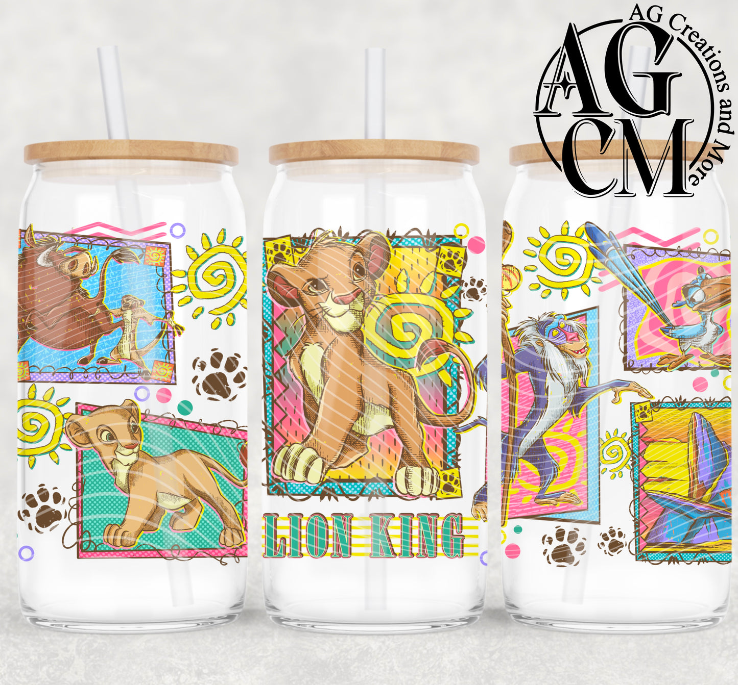 90s Lion Cub 16oz libby wrap PNG
