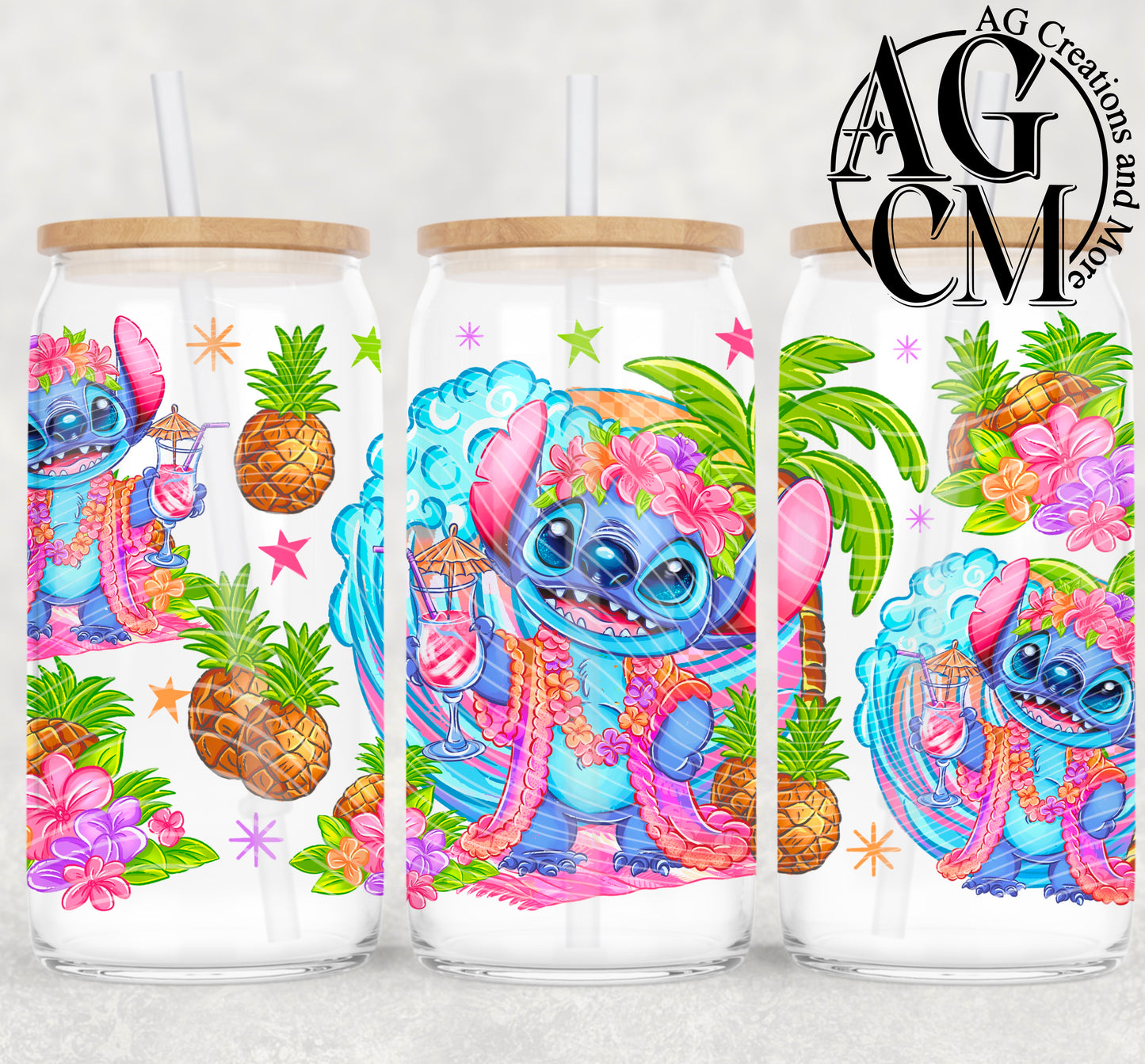 Blue Character 16oz libby wrap PNG