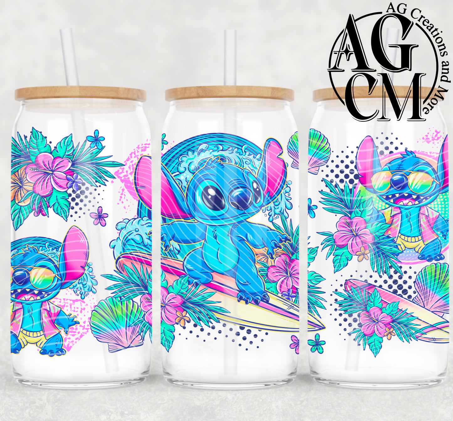 Summer Stitch 16oz libby wrap PNG