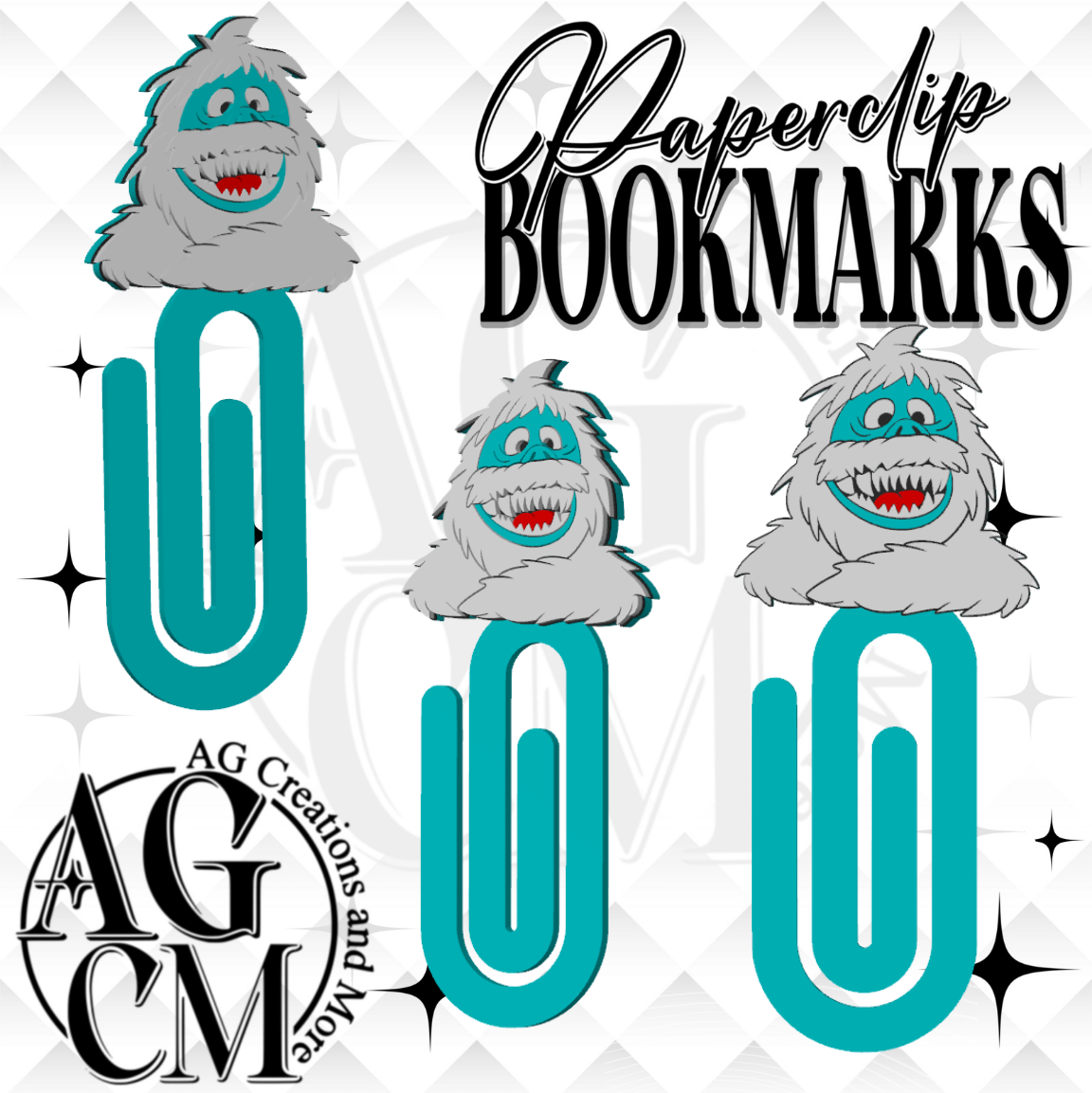 Snow Monster 3D Paperclip / Bookmarks (wholesale)