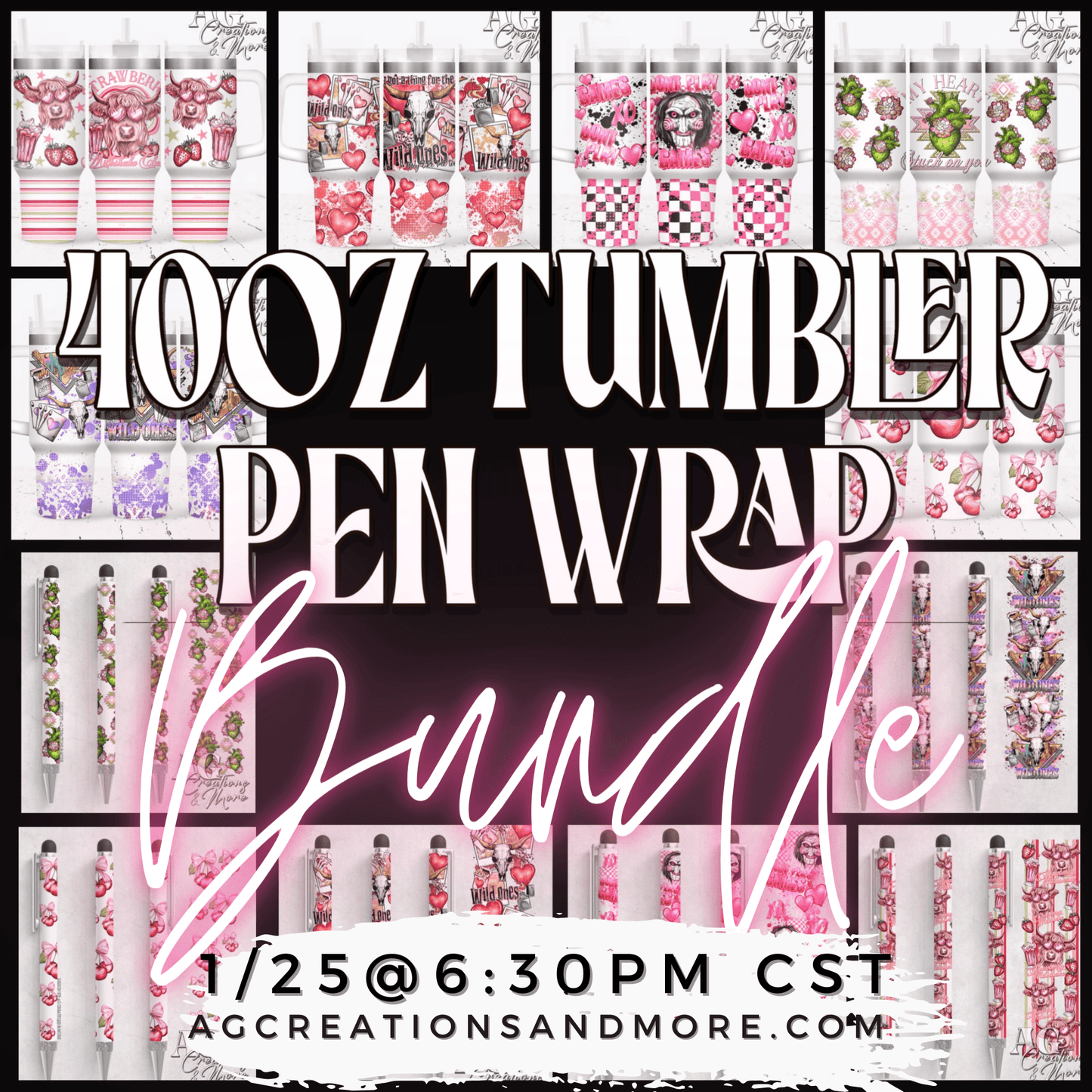 40oz Tumbler Pen Wrap Bundle Drop