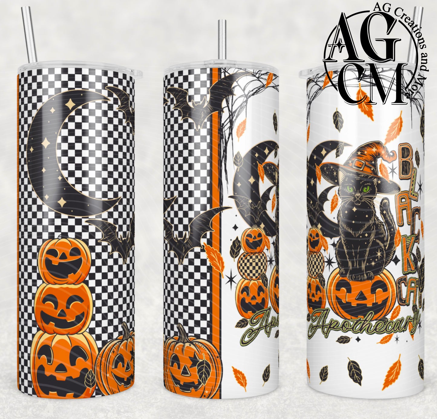 Black Cat Halloween 20oz Tumbler Digital Download PNG