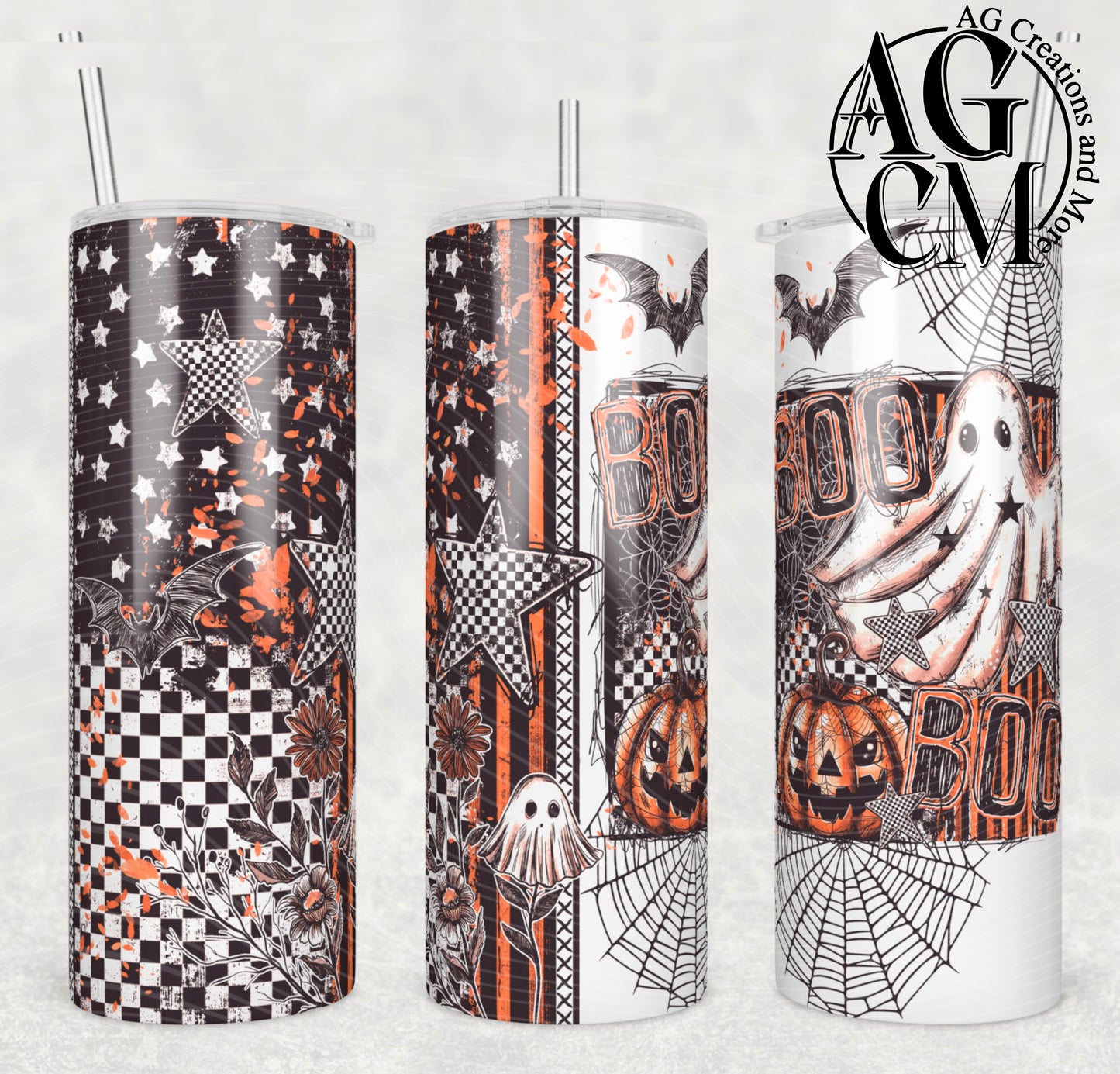 Boo Floral 20oz Tumbler Digital Download PNG