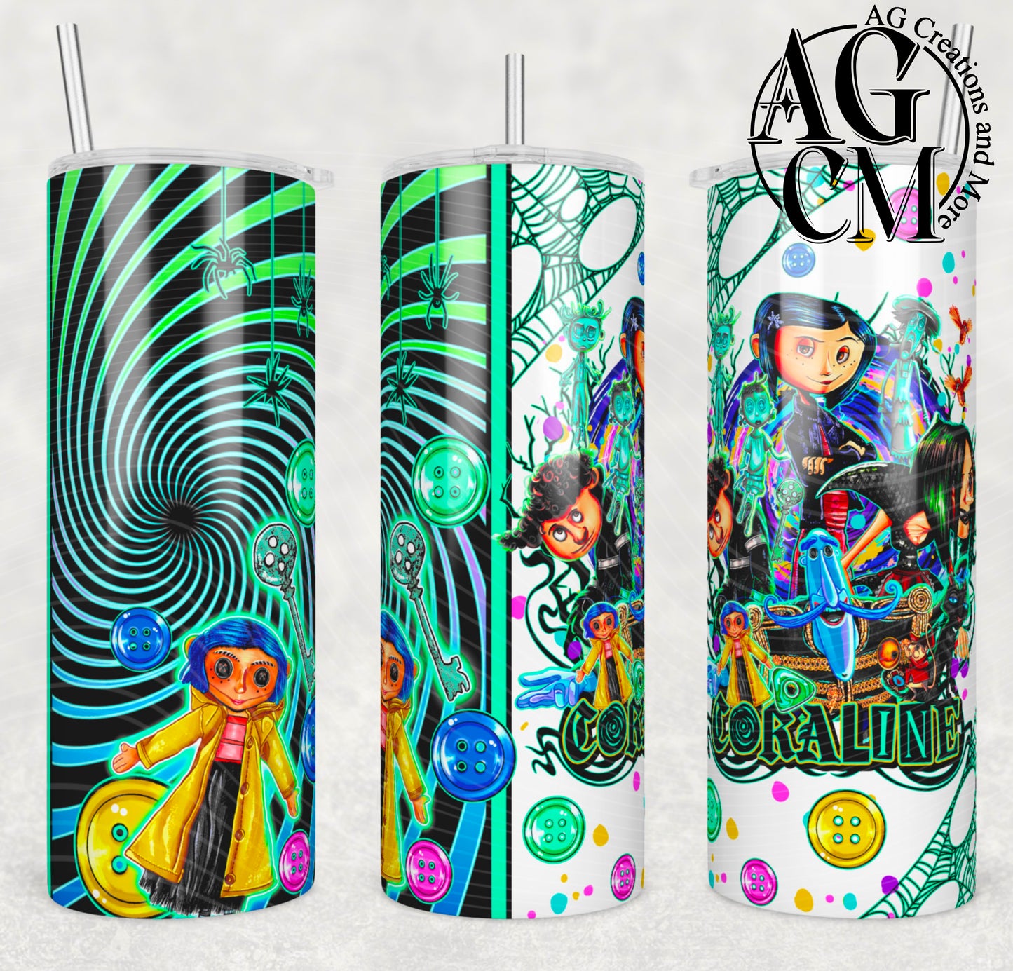 Coral Button 20oz Tumbler Digital Download PNG