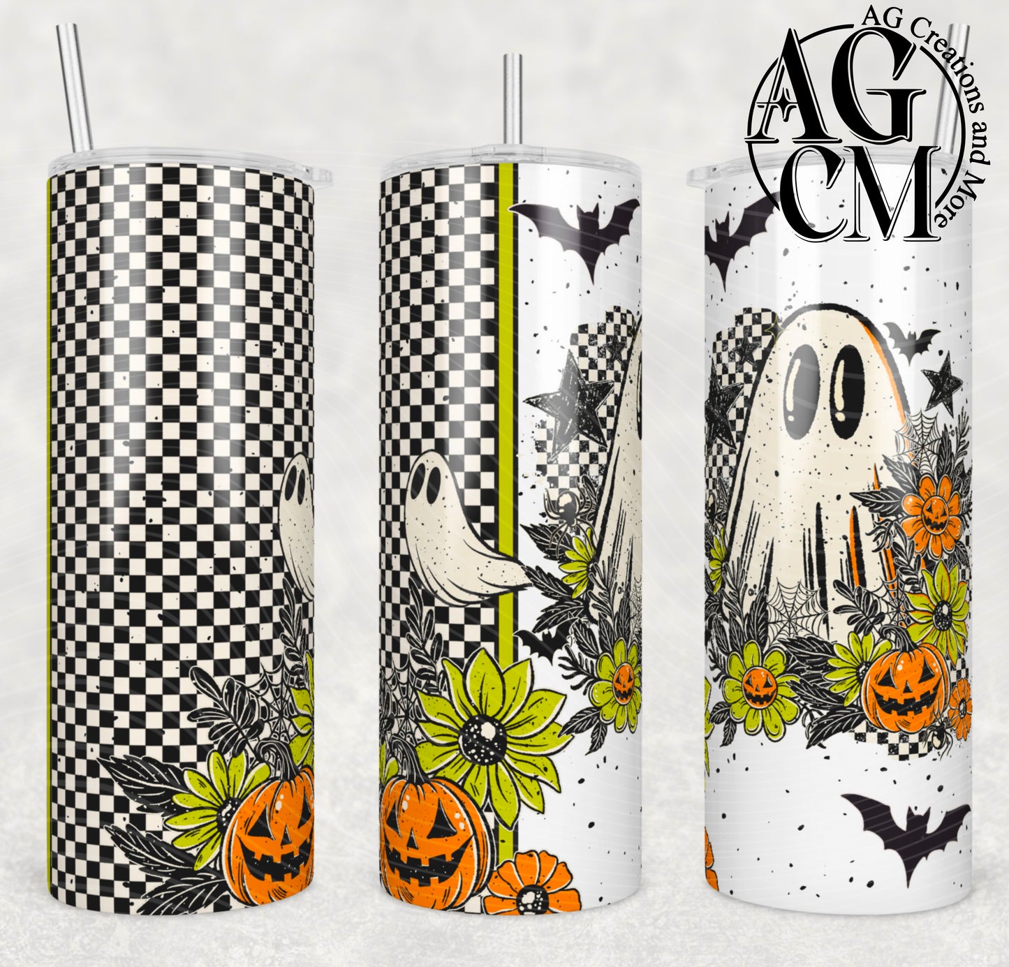 Floral Ghostie 20oz Tumbler Digital Download PNG