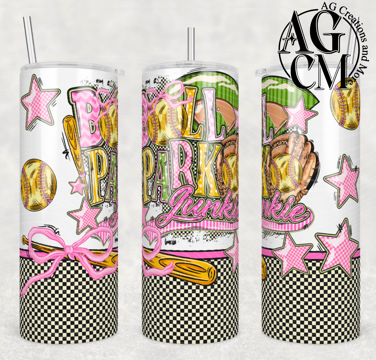 Softball Ball Park Junkie 20oz Tumbler Digital Download PNG