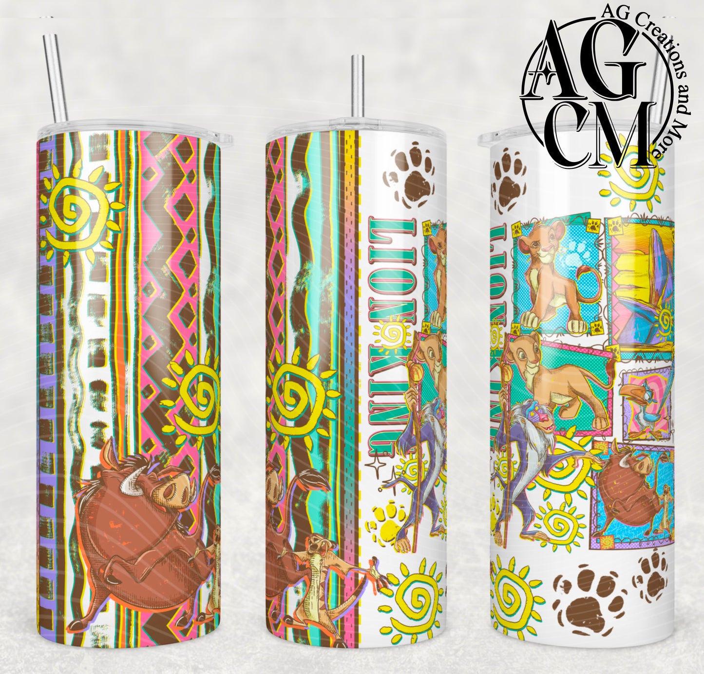 90s Lion Cub 20oz Tumbler Digital Download PNG