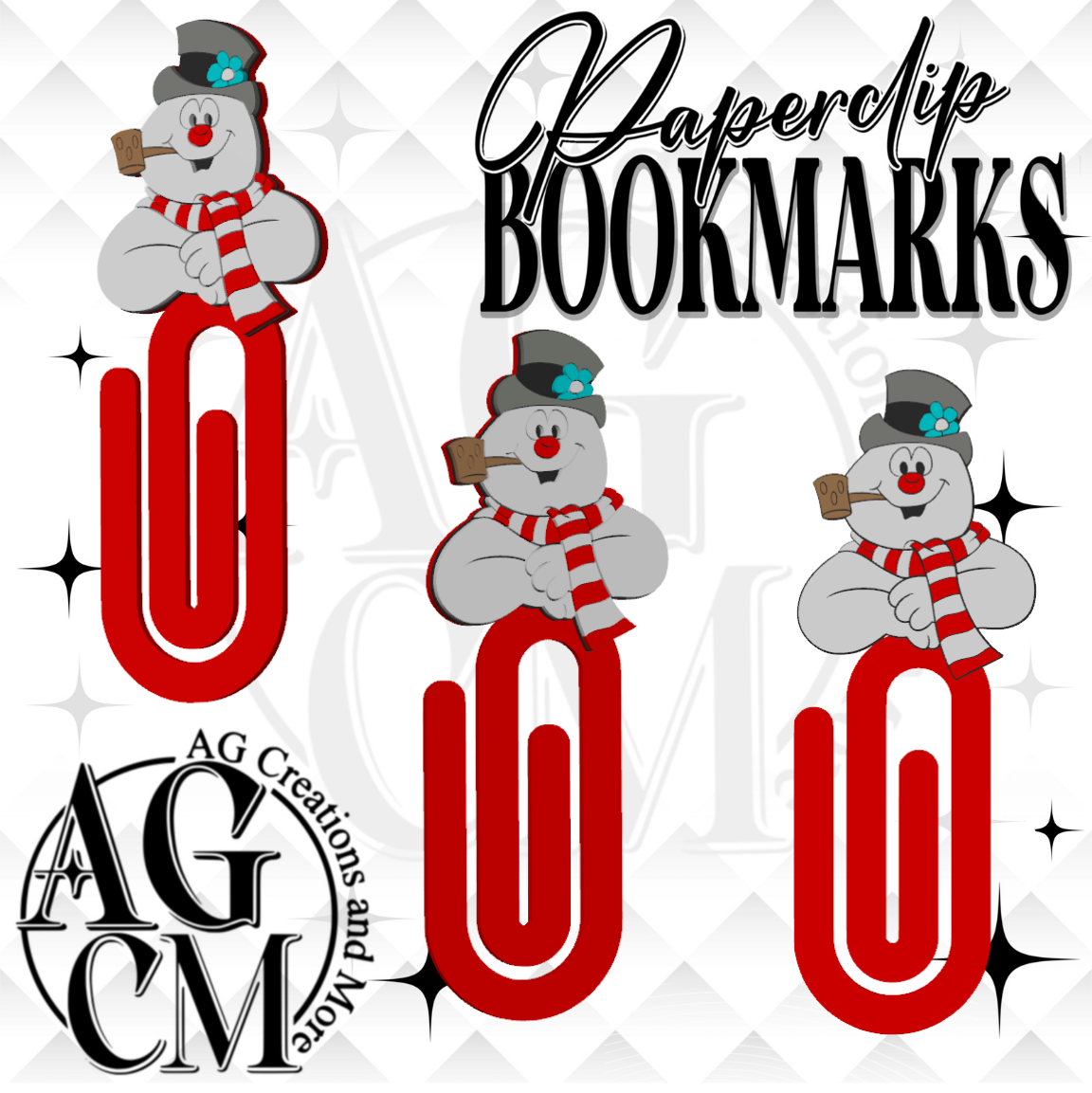 Snowman 3D Paperclip / Bookmarks (wholesale)