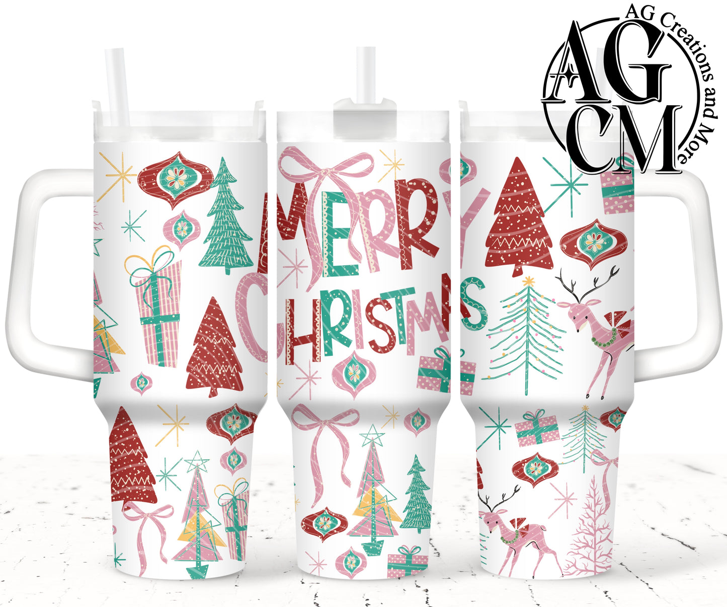 Merry Christmas 40oz Tumbler Digital Png