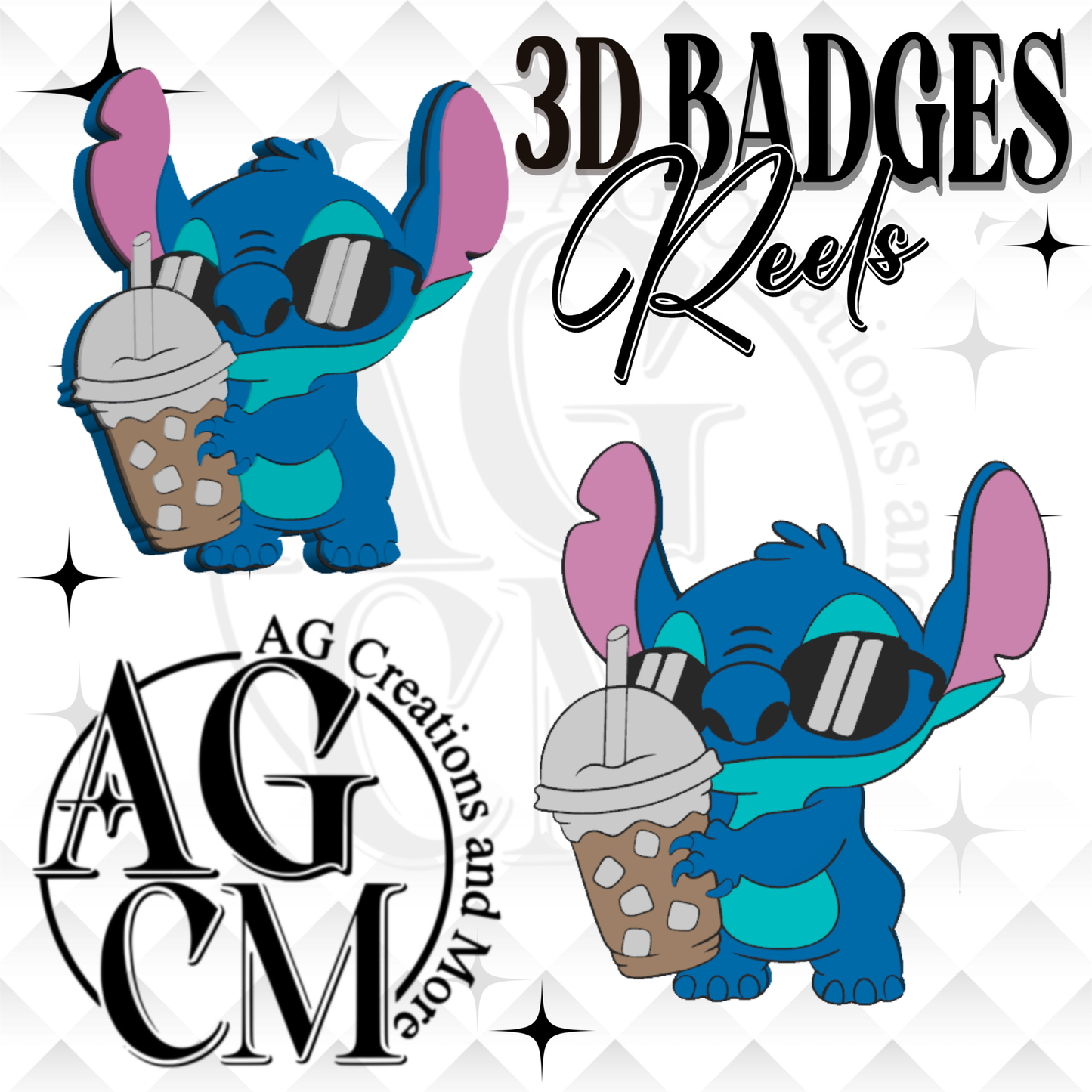Blue Guy Coffee 3D Badges/ Reels 3MF File