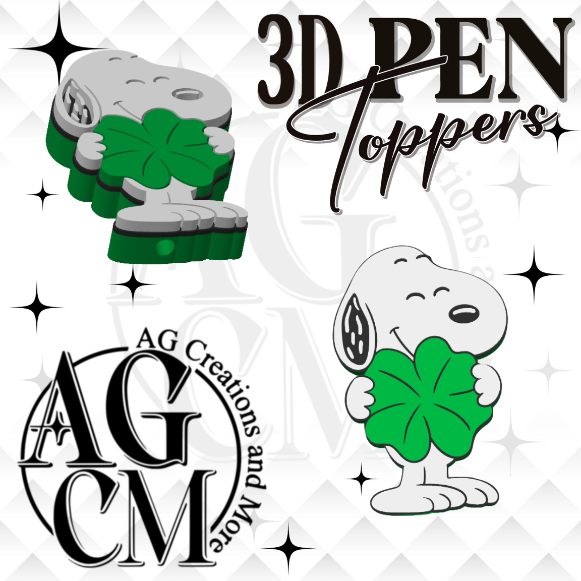 Clover Snoop 3D Pen Toppers 3MF File