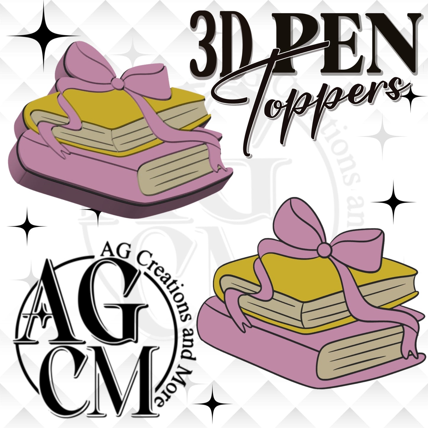 Book 3D Pen Toppers 3MF File