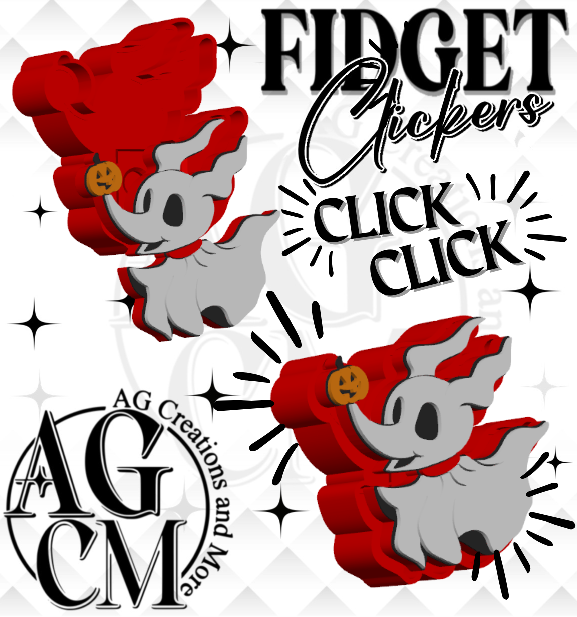 Ghost Dog 3D Fidget Clickers (wholesale)