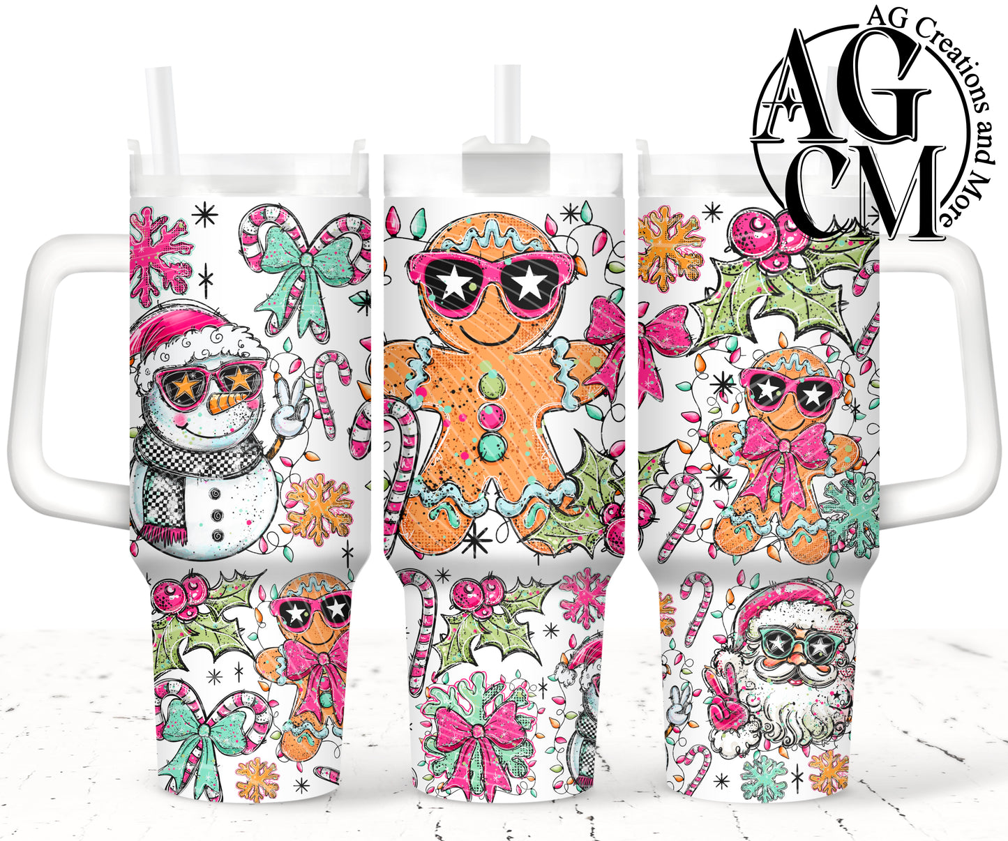 Gingerbread man 40oz Tumbler Digital Png