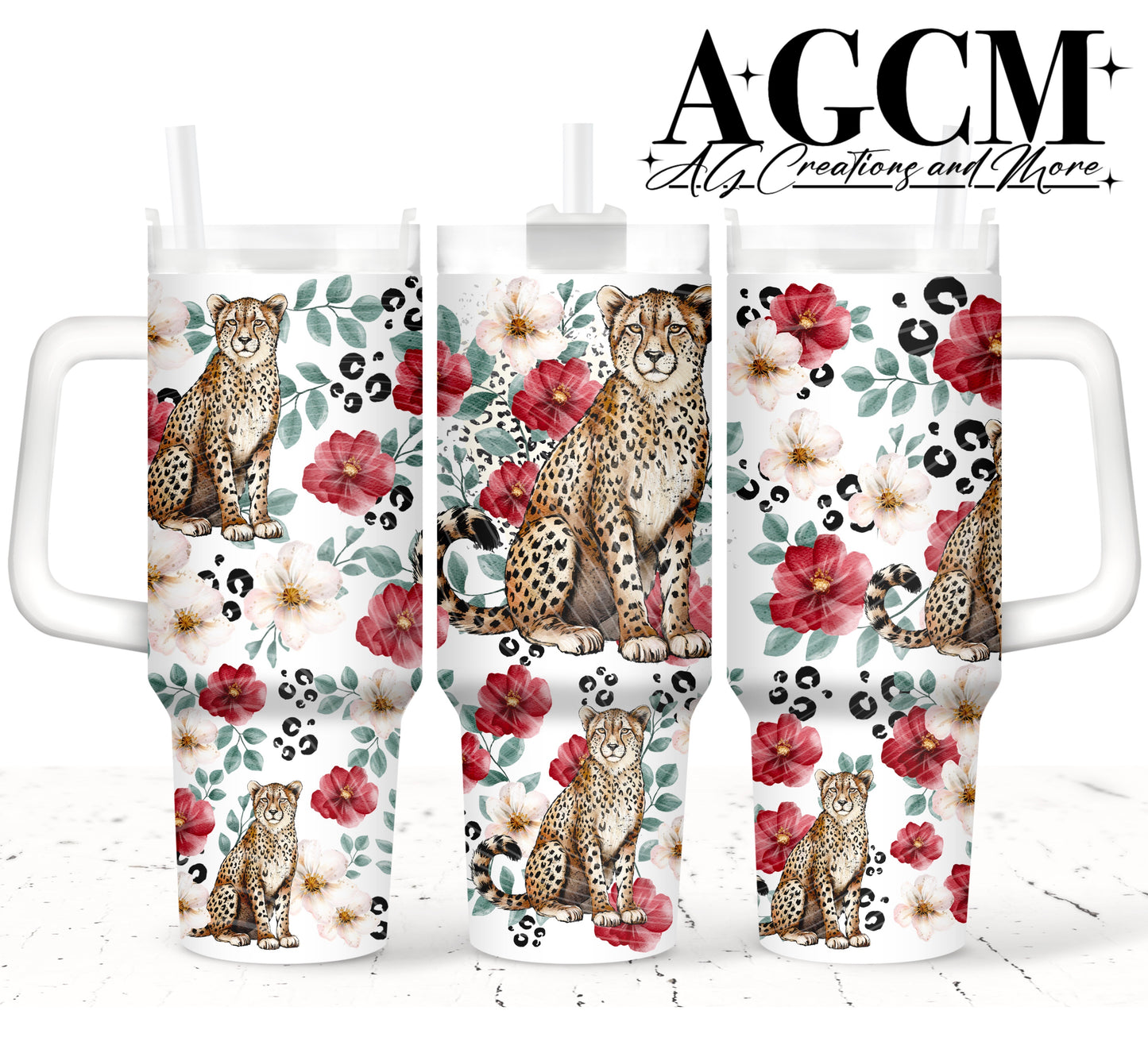 Cheetah 40oz Tumbler Digital