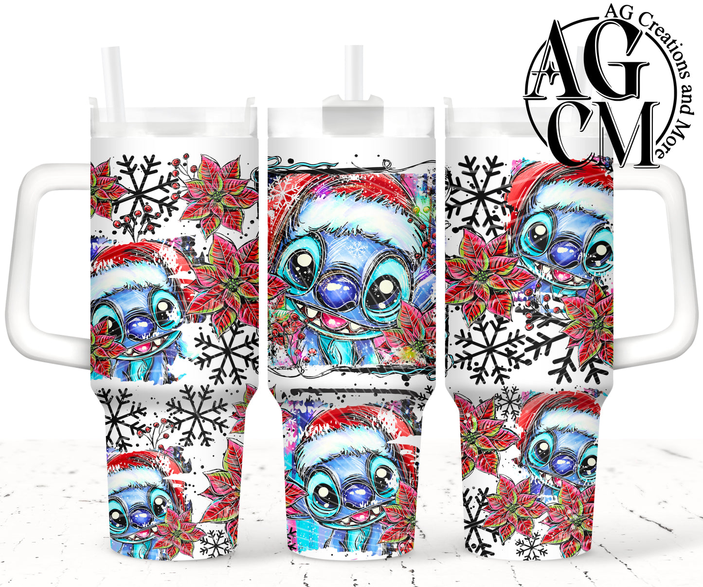 Blue Guy Christmas 40oz Tumbler Digital Png