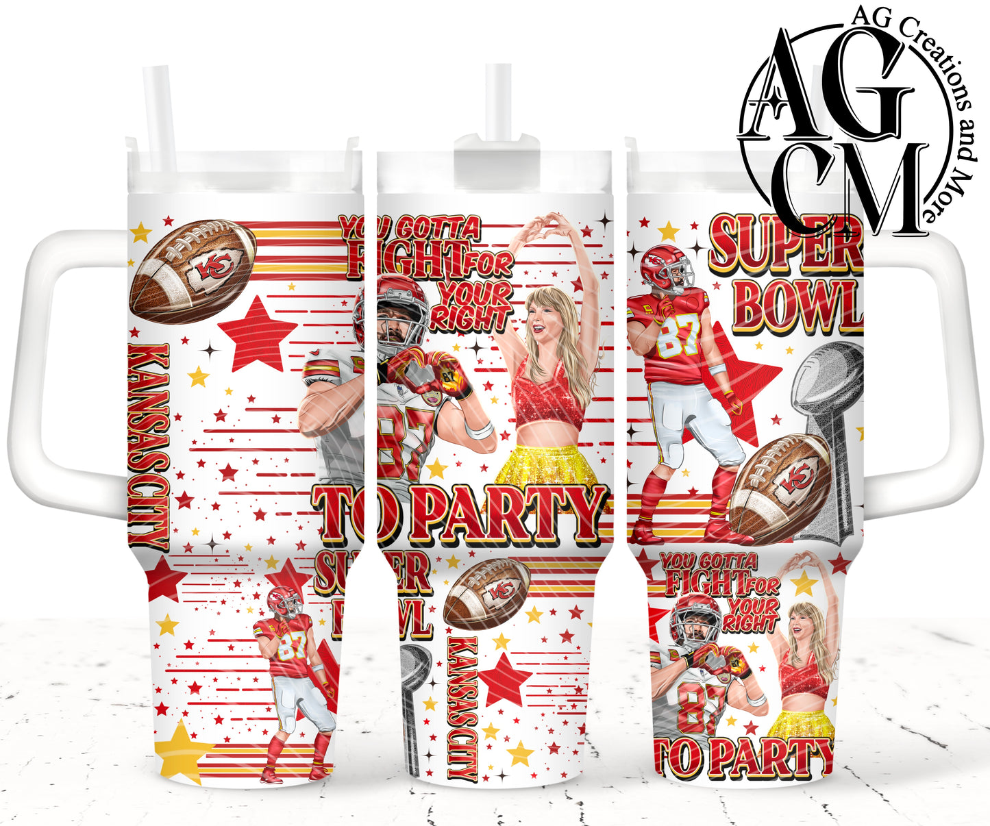 Red Party 40oz Tumbler Digital Png