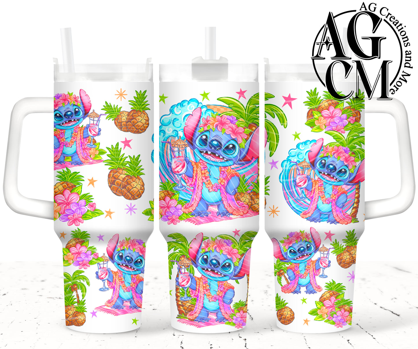 Blue Character 40oz Tumbler Digital Png