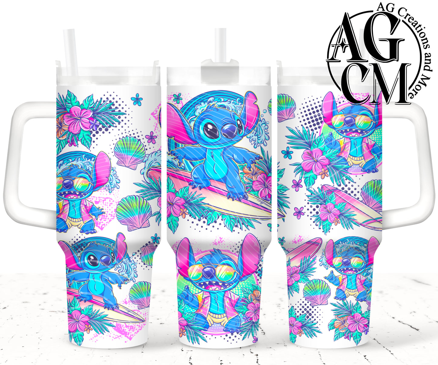 Summer Stitch 40oz Tumbler Digital Png