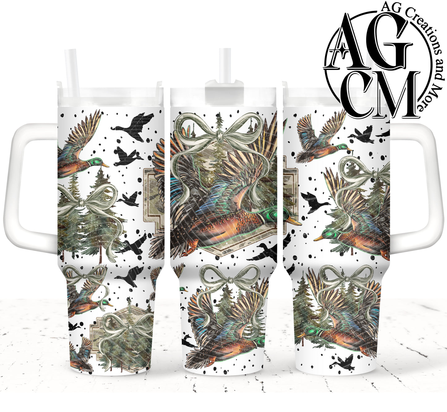 Mallard Green Bow Bow 40oz Tumbler Digital