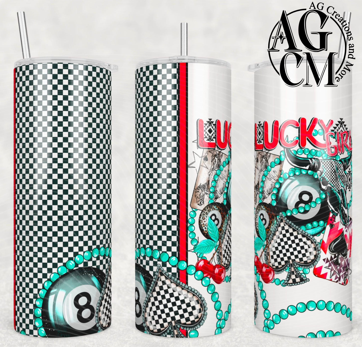 Lucky Girl 20oz Tumbler Digital Download PNG