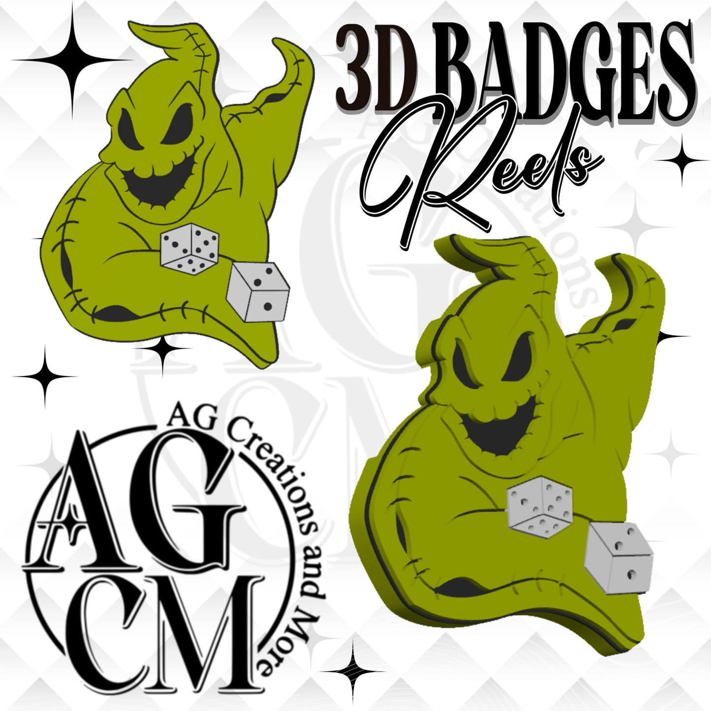 Green Boogey 3D Badges/ Reels (wholesale)