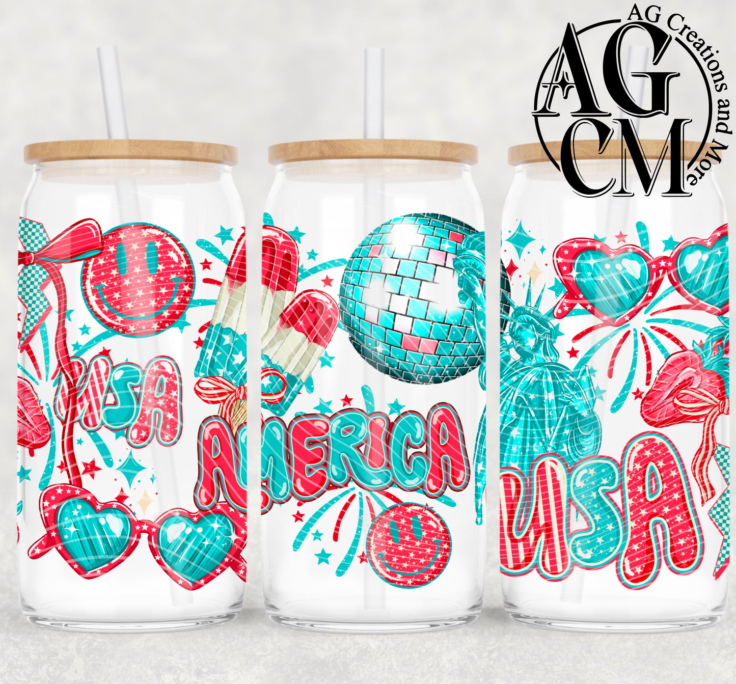 America USA 16oz libby wrap PNG