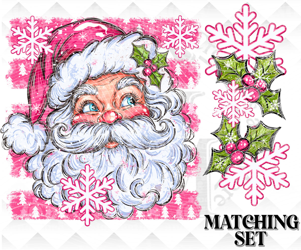 Santa pink Digital Download PNG