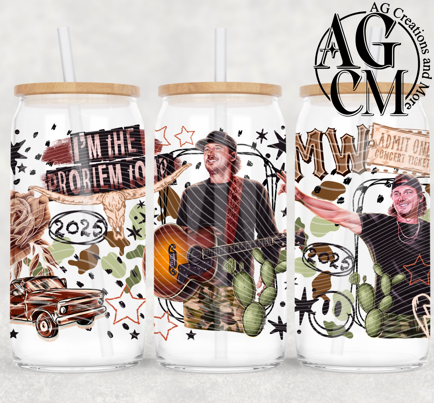 Problem tour green 16oz libby wrap PNG