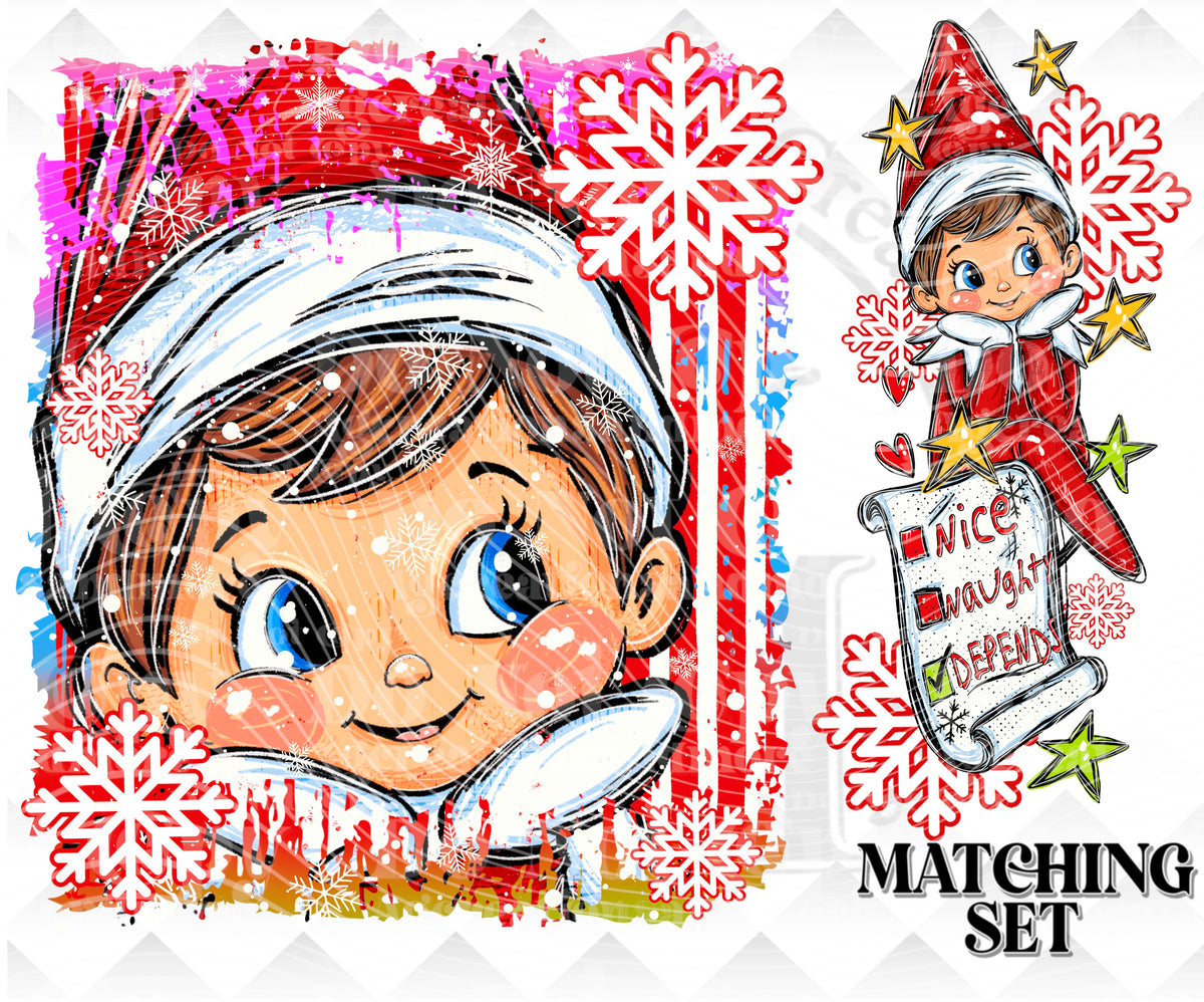 Elf Selfie Digital Download PNG