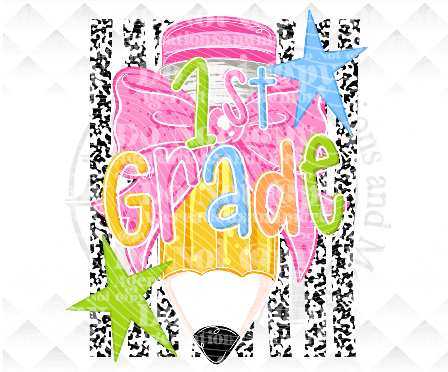 1st Grade Pencil Digital Download png design