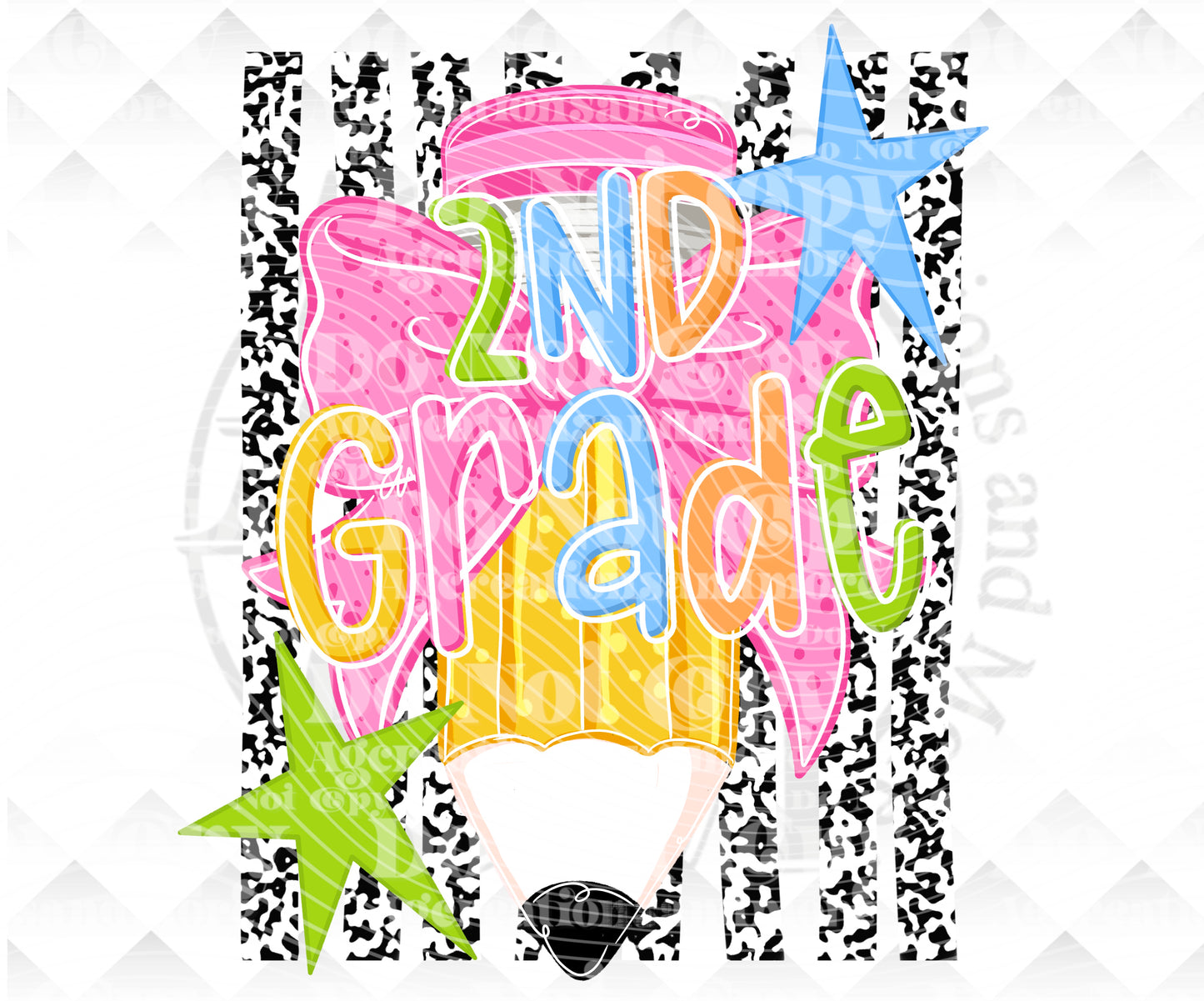 2nd Grade Pencil Digital Download png design