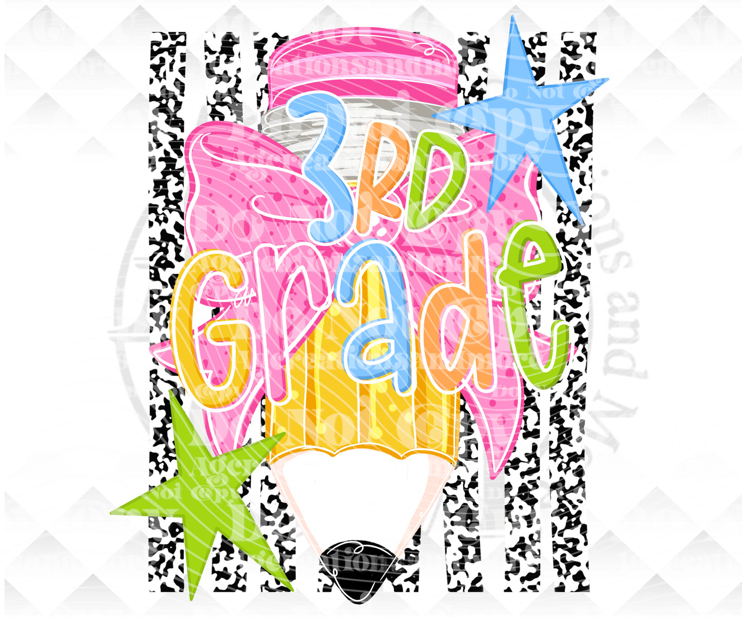 3rd Grade Pencil Digital Download png design