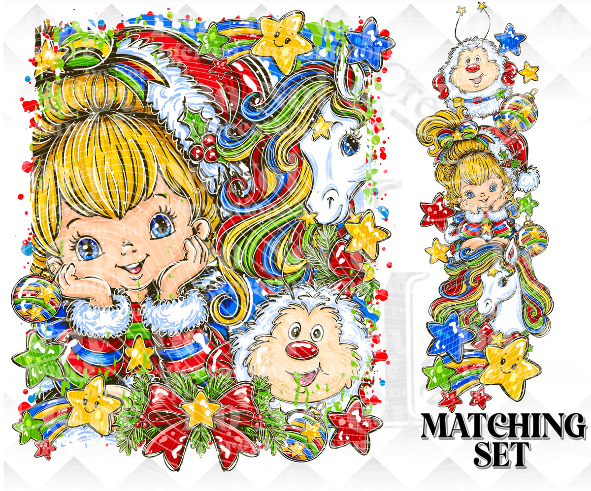 Rainbow Girl Christmas Digital Download PNG