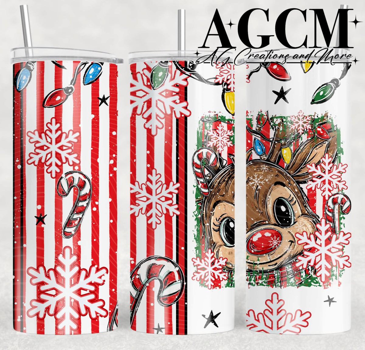 Reindeer 20oz Tumbler Design | Instant PNG Digital File