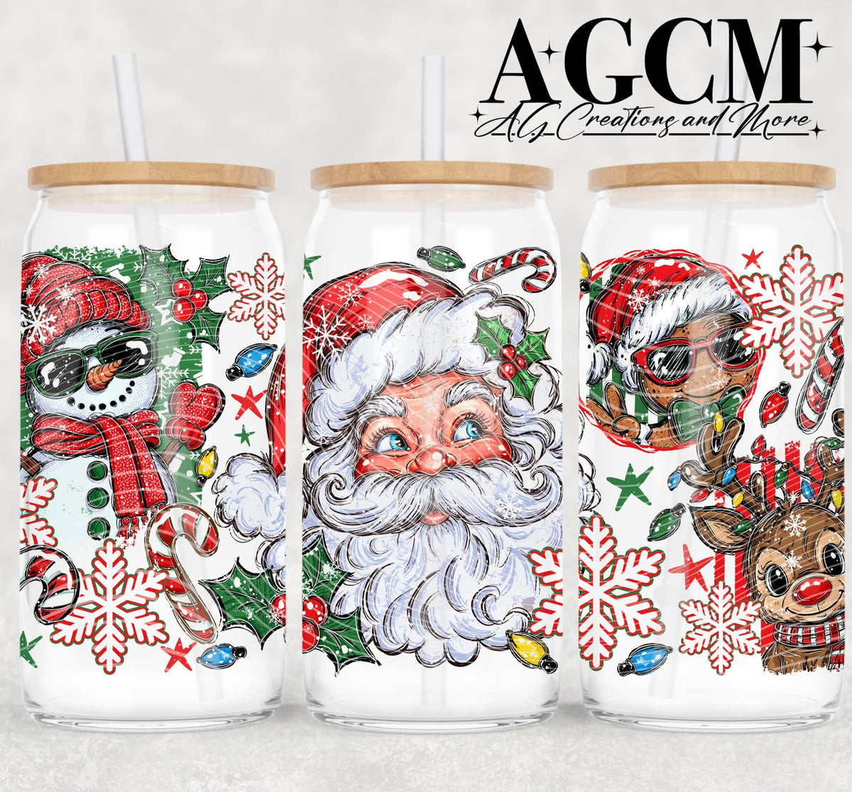 Santa 16oz Libby wrap PNG