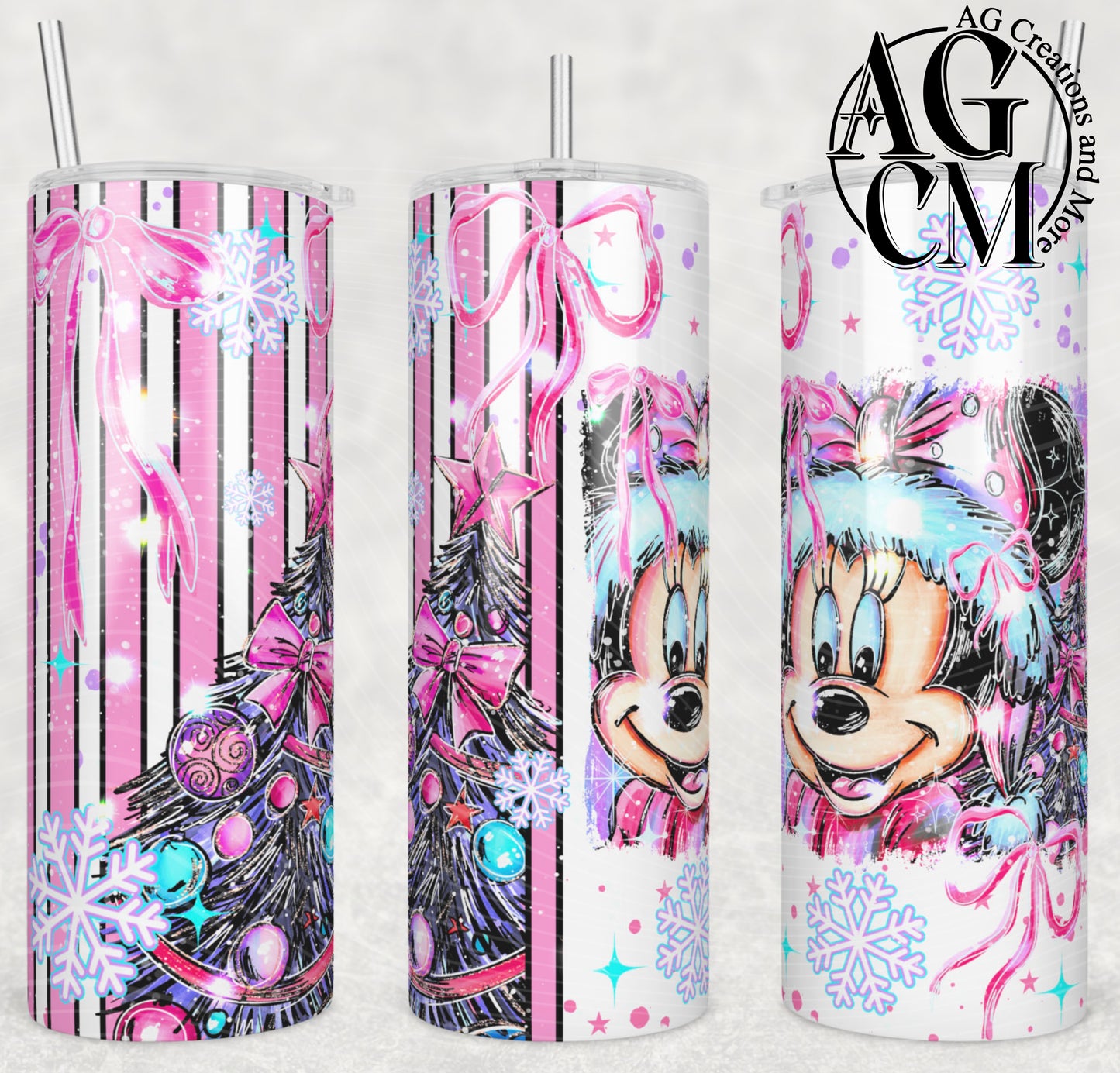 Christmas Girl Mouse Tumbler Digital Download PNG