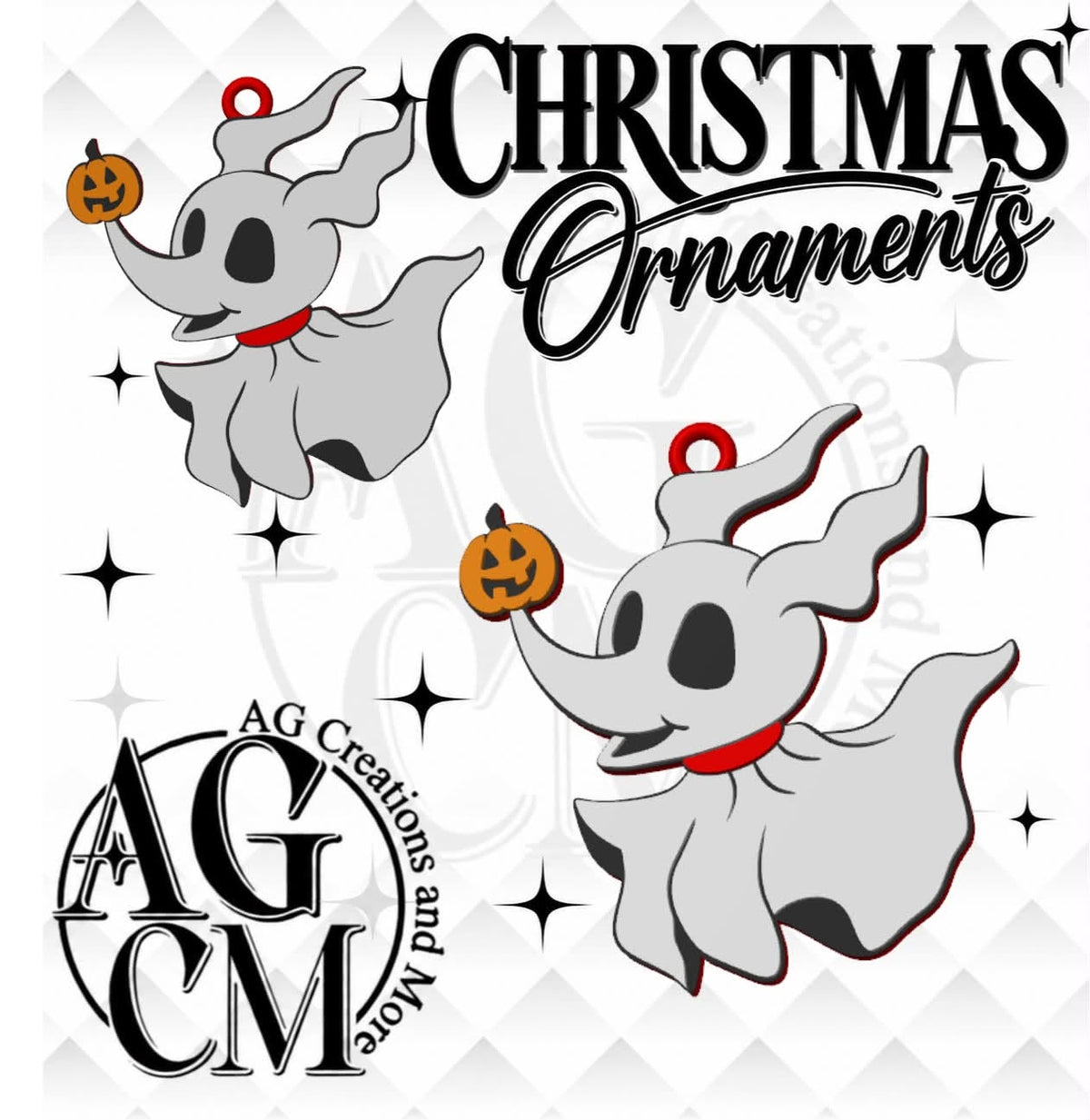 CIJ Ghost Dog 3D Christmas Ornaments (Wholesale/singles)