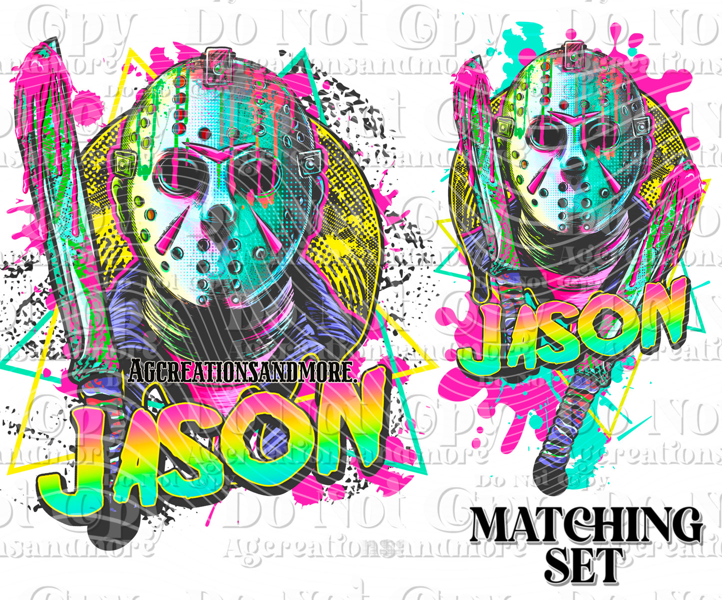 90's Friday The 13th yellow Set Digital Download Png