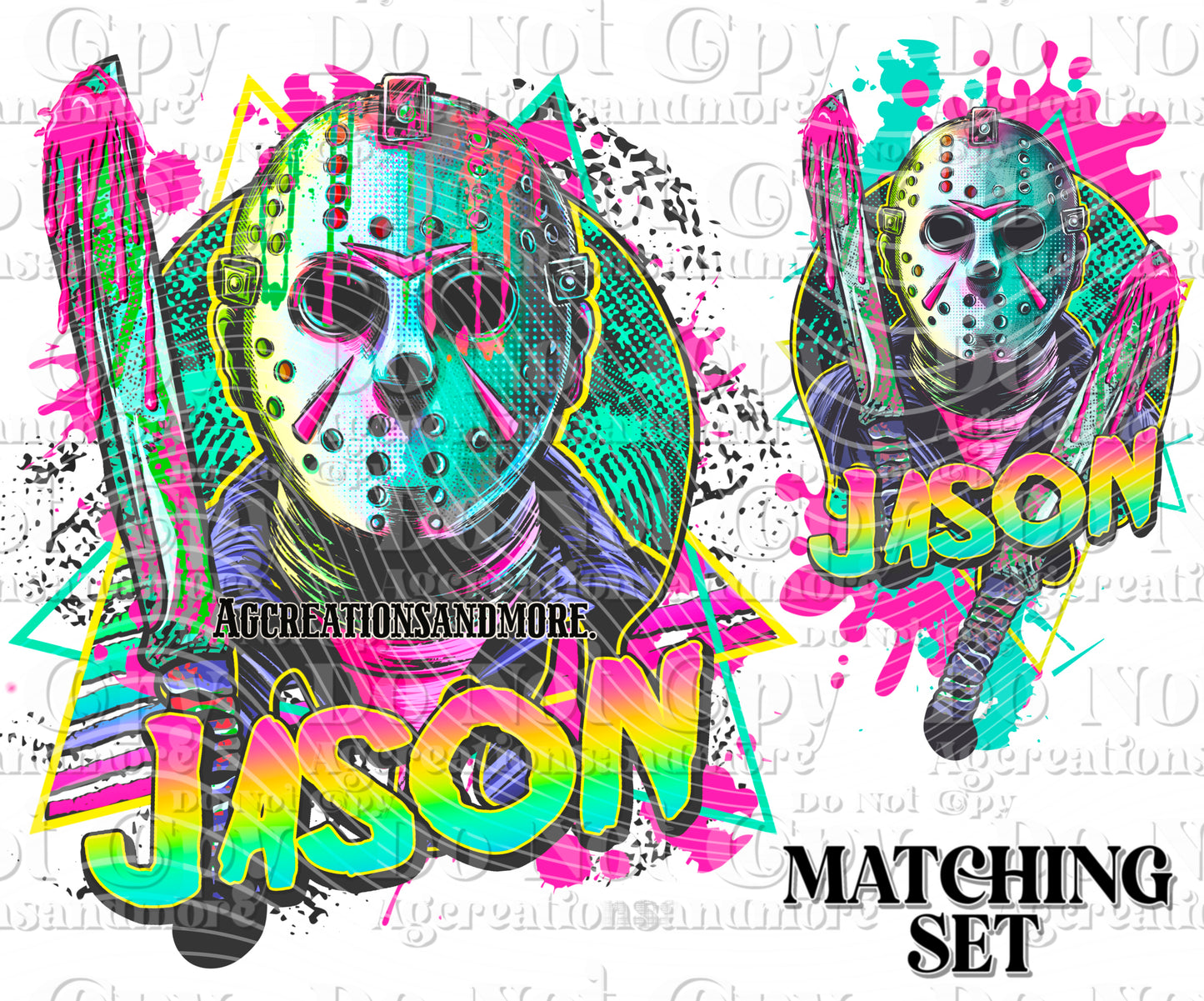 90's Friday The 13th Teal Set Digital Download Png