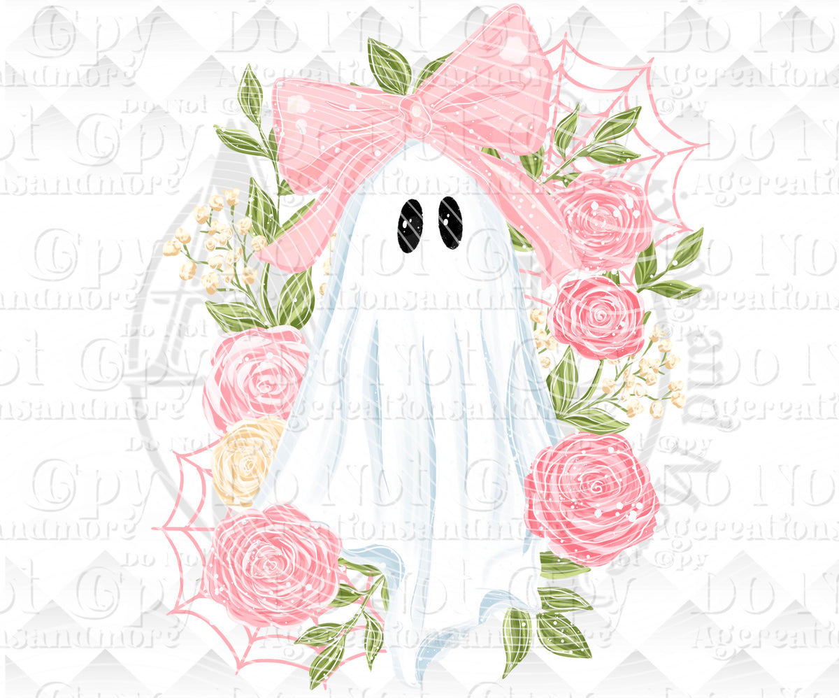 Floral ghost Digital Download png design
