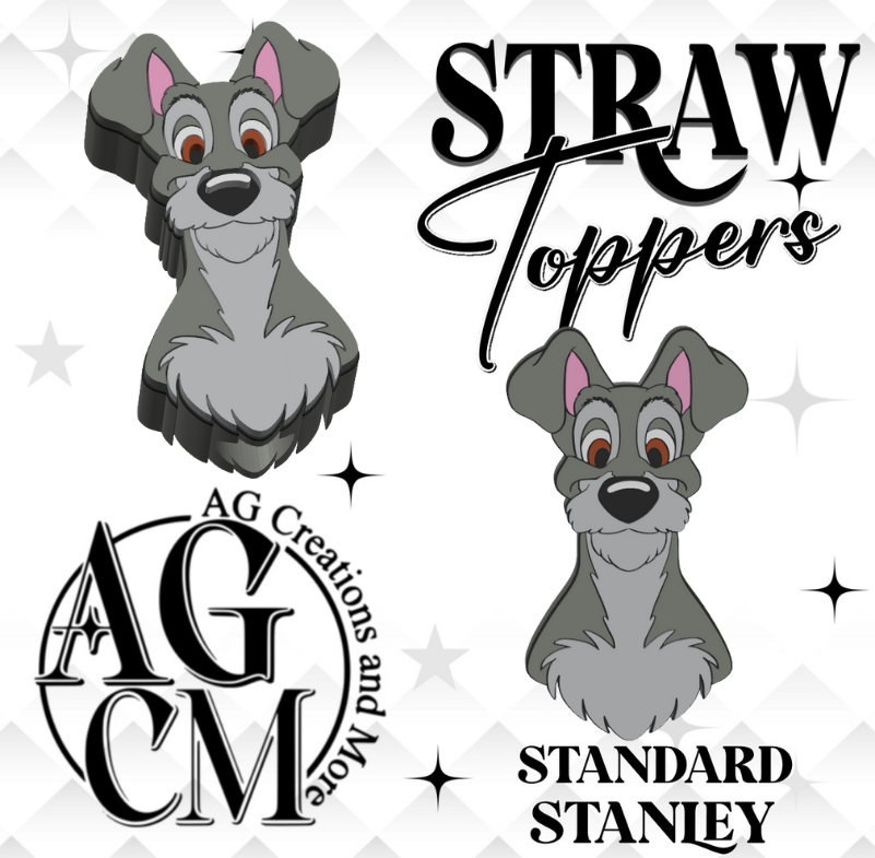 Dog Tramp 3D Straw Topper (wholesale)