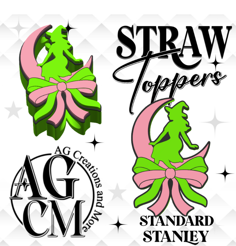 Witch Bow 3D Straw Topper