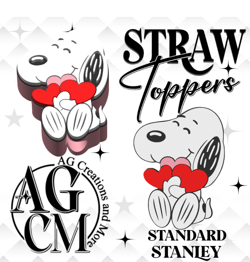 Snoop Valentines 3D Straw Topper