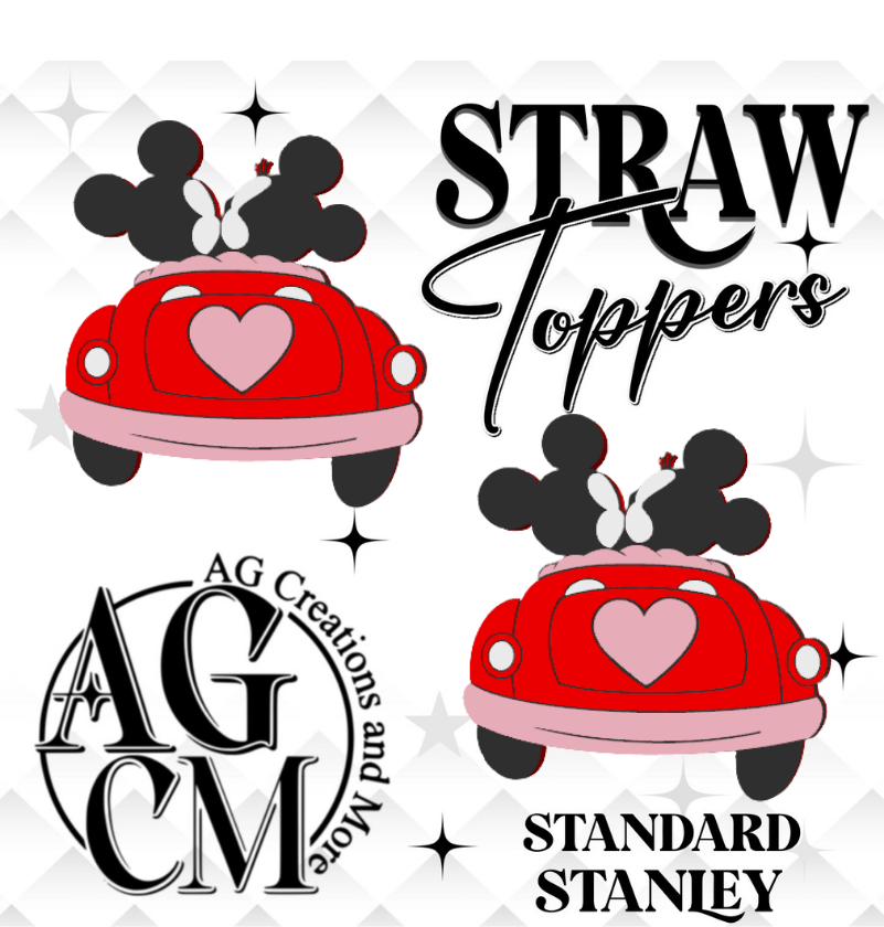Cute Mouse Bug 3D Straw Topper