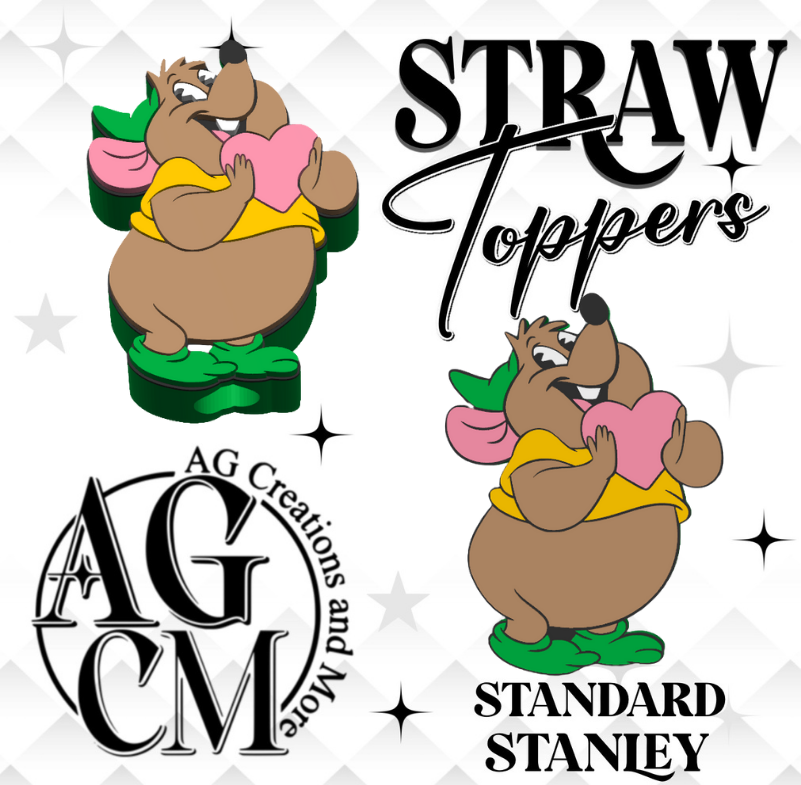 Heart Gus 3D Straw Topper (wholesale)